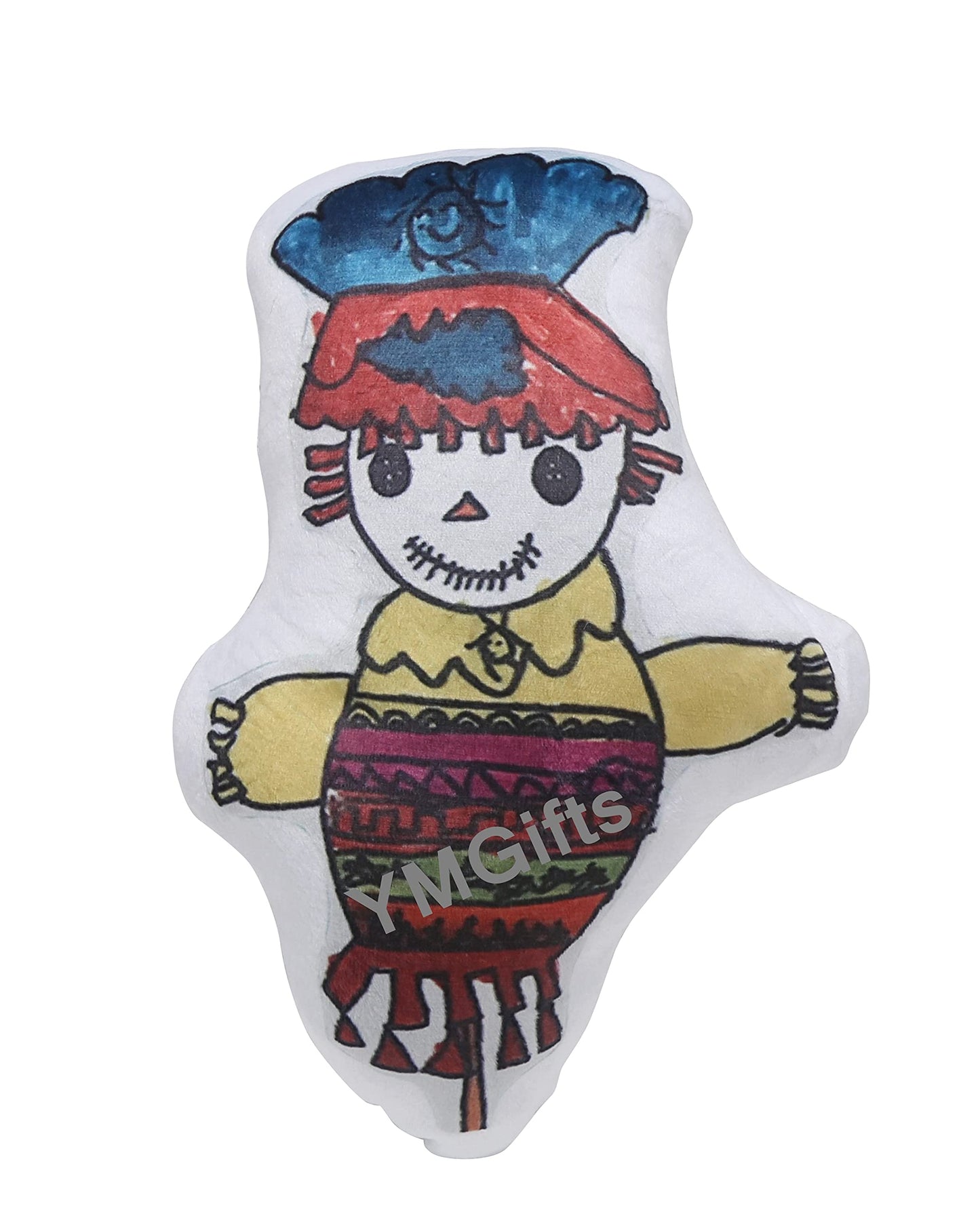 YMGifts Doll from Child's Drawing Kids Drawing Plush Custom Kids Plushie Kids Art Plush Custom Drawing Plush Kids Drawing Pillow, colorful, 8 inch