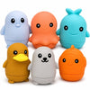 BerrySquishy Silicone Bath Toys, Opens for Cleaning, Baby Bath Toys 9M+, Toddler Bath Toys 1-3, Bathtub Toys, Ocean Friends 6-Piece Set