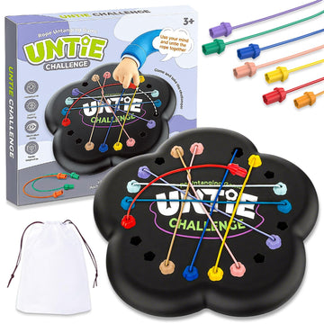 Rope Untangling Puzzle Game, Brainy Knots Game, Brainy Knots with Multi-Level Challenges, Travel Games, Board Games, Gifts for Adult