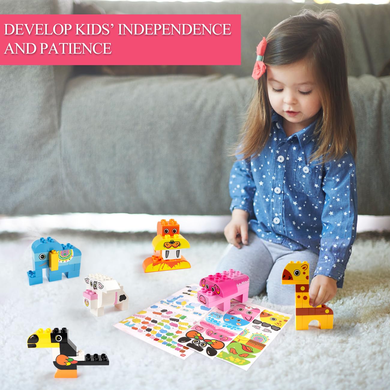 Animals Building Blocks Set, 122 Pieces Animal Building Toy Kit for Kids Ages 3 4 5 6 Years, Creative STEM Educational Preschool Toys for Toddlers
