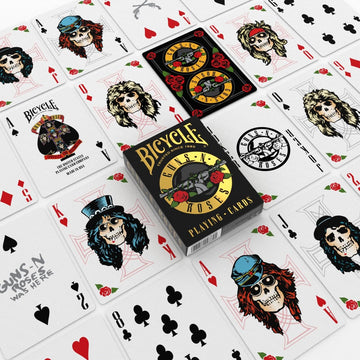 Bicycle Guns N' Roses Playing Cards, Features Iconic Guns N' Roses Band Designs, Black and Gold, 1 Deck