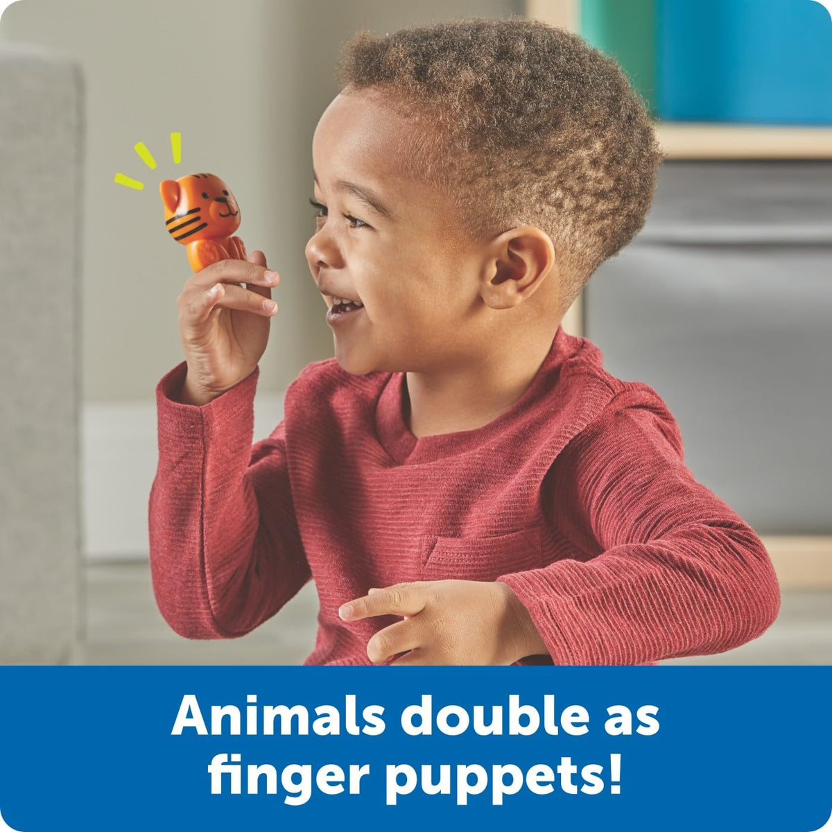 Learning Resources Peeksville Learning Jungle Playset, Animal Kingdom Figurines, Zoo Toy, Tiger, Lion, Animals, Fine Motor Skills for Kids, Toddler