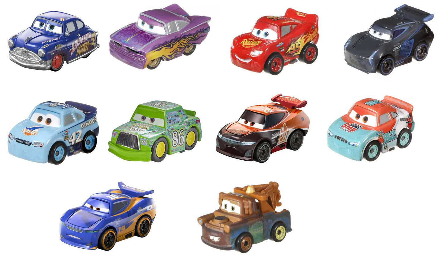 Mattel Disney Pixar Cars Mini Racers 10 Pack of Collectible Toy Vehicles for Kids & Collectors Ages 3 Years Old & Up