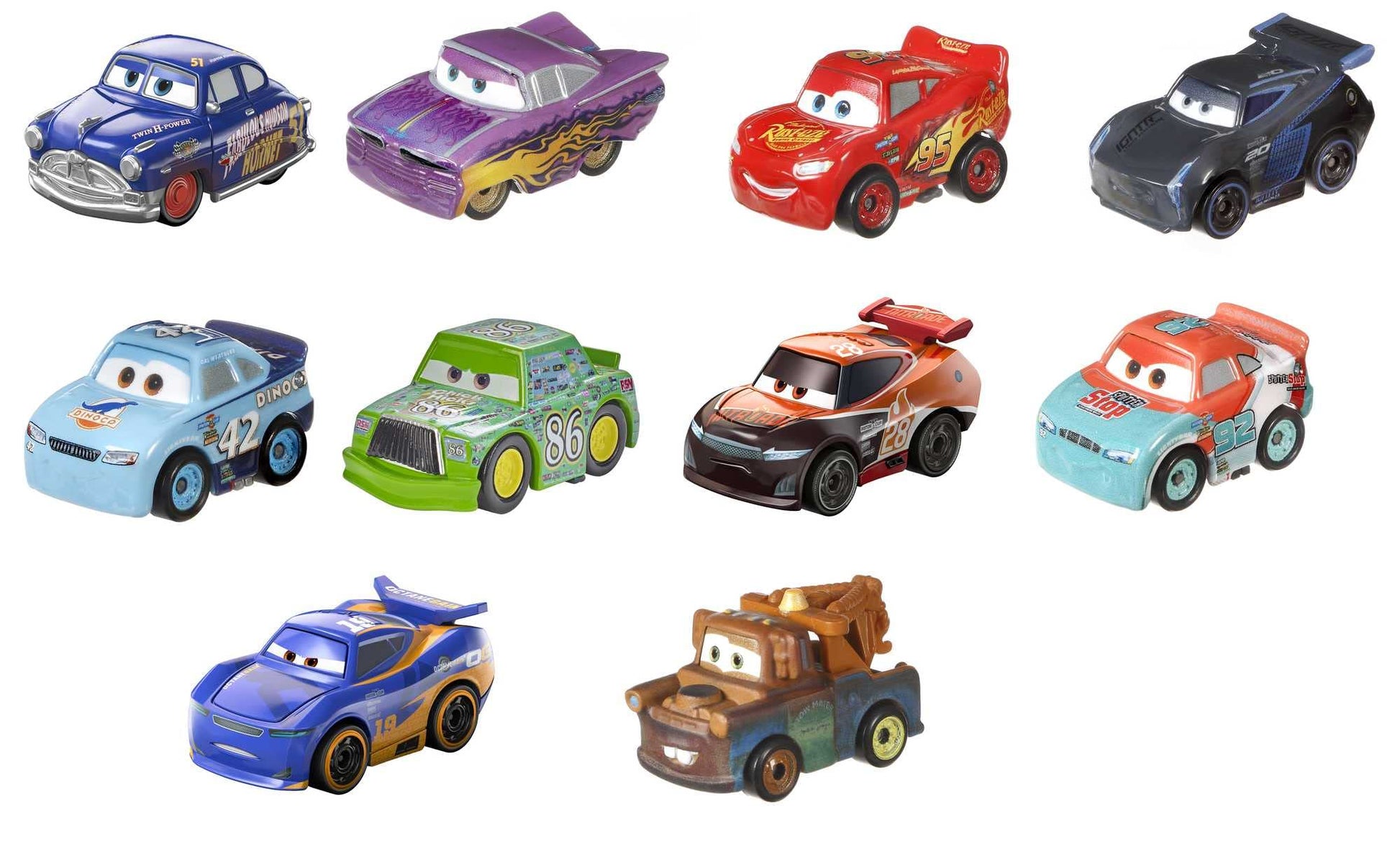 Mattel Disney Pixar Cars Mini Racers 10 Pack of Collectible Toy Vehicles for Kids & Collectors Ages 3 Years Old & Up