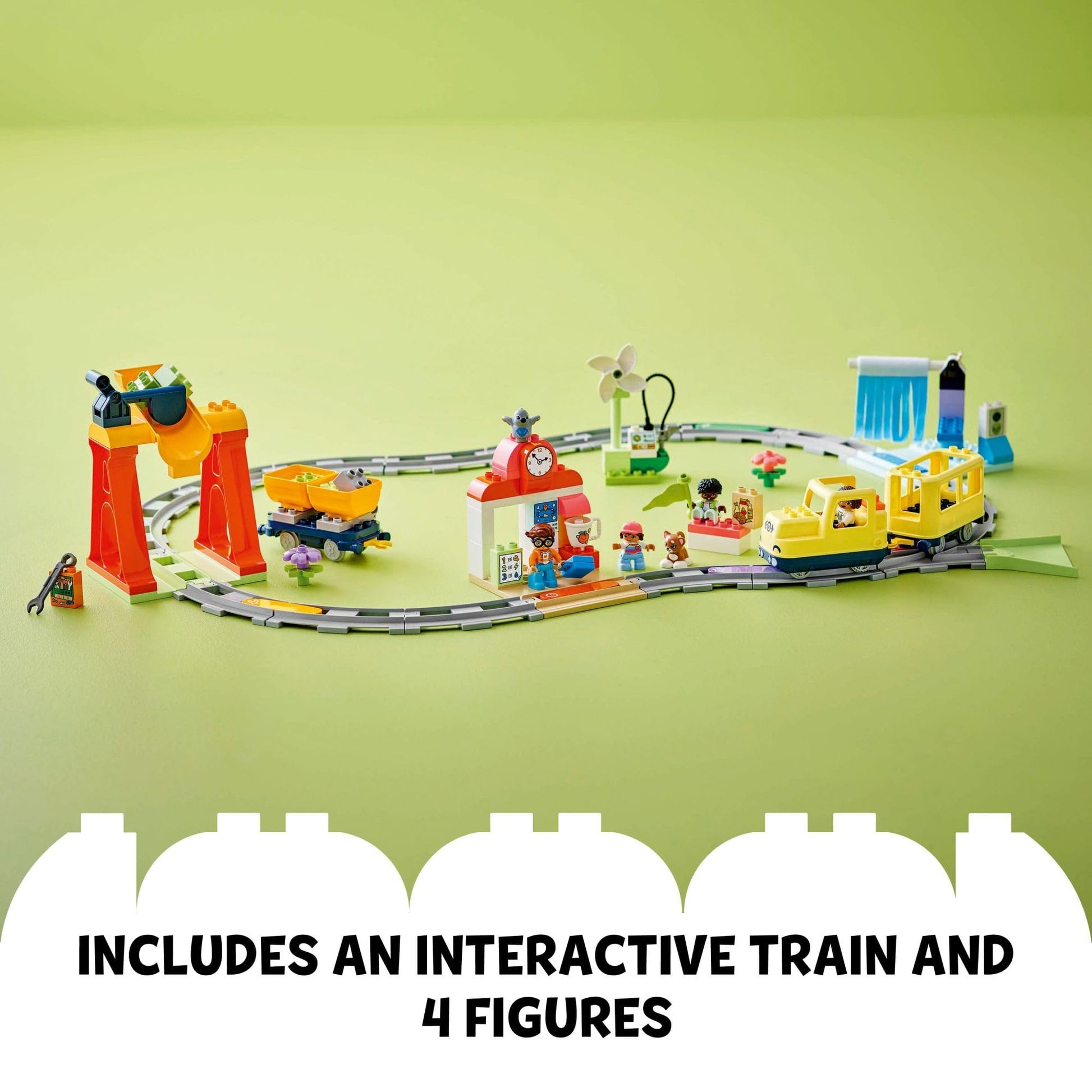LEGO DUPLO Town Big Interactive Community Train Set - Learning Toddler Train Toy Playset for Boys and Girls, Ages 3+ - Gift Idea for Birthdays