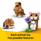 LEGO Creator 3 in 1 Cute Hamster with a Flower Building Toy for Girls & Boys, Ages 7+ - Kids Build a Hamster, Hedgehog or Eagle Animal Figure - Gift