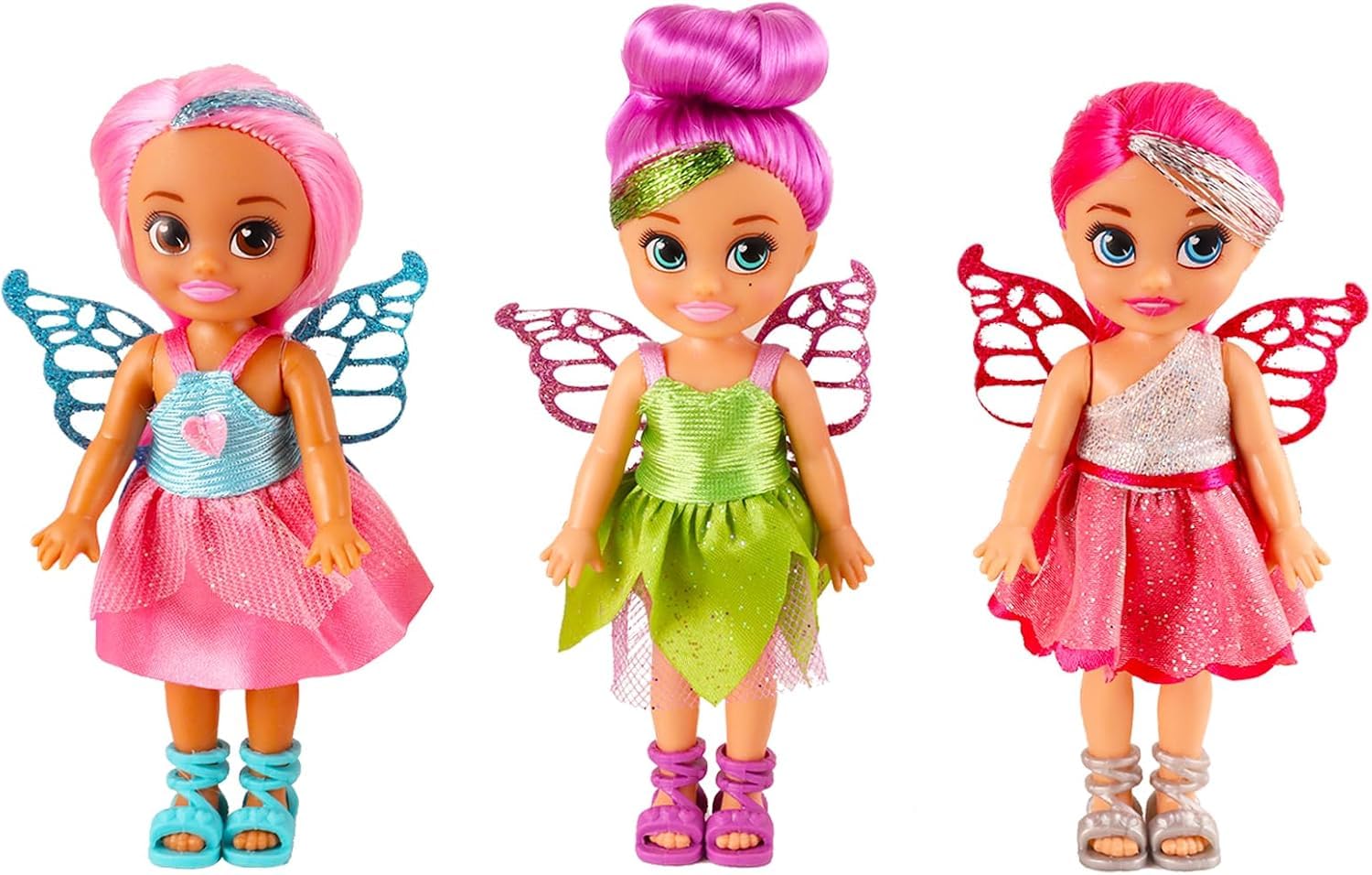 ZURU Sparkle Girlz Fairy Dolls Set - 3 Pack Bundle with Zuru Mini Fairy Dolls Plus Stickers, More