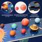 Wooden Solar System Model Board, Montessori Toys Planets Puzzle Science STEM Space Learning for Kids 4-8 with 3D Planets Models, Prechool Educational