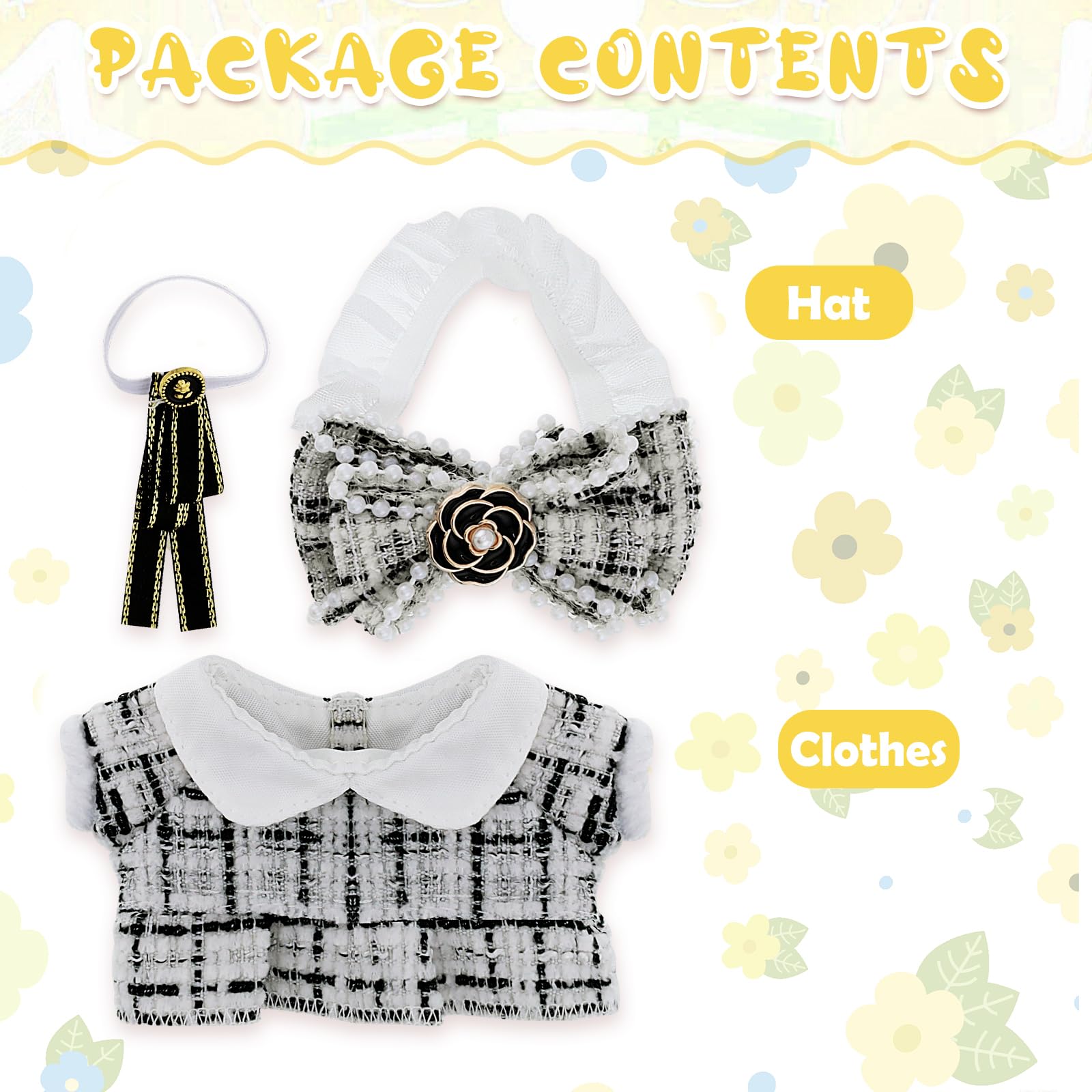 3Pcs Clothes for 17cm Doll, Anime Cosplay Dress Cute Doll Outfit Accessories,Stylish Outfit for Boys Girls Birthday Collectors