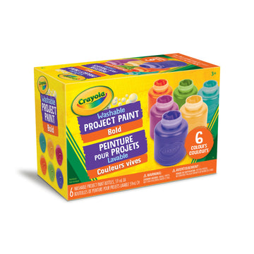 Crayola Washable Project Paint, 6 x 2oz Bold, Multicolor