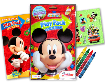 Disney Mickey and Minnie Mouse Party Favor Set Bundle for Kids - 8 Play Packs with Mini Coloring Books, Stickers for Boys and Girls Birthday Party