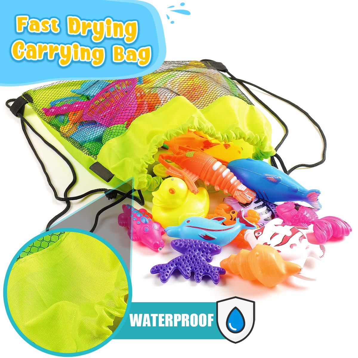 Goody King Magnetic Fishing Game Pool Party Pole Rod Net - Bathtub Outdoor Indoor Carnival Party Water Table Fish Toys Age 3-5 6 4-8 (Large)