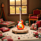 1Pc Miniature Guitar 1:12 Dollhouse Miniature Instrument Guitar Model Multifunction Decorative Ornament for Home Festival Holiday Party Decor