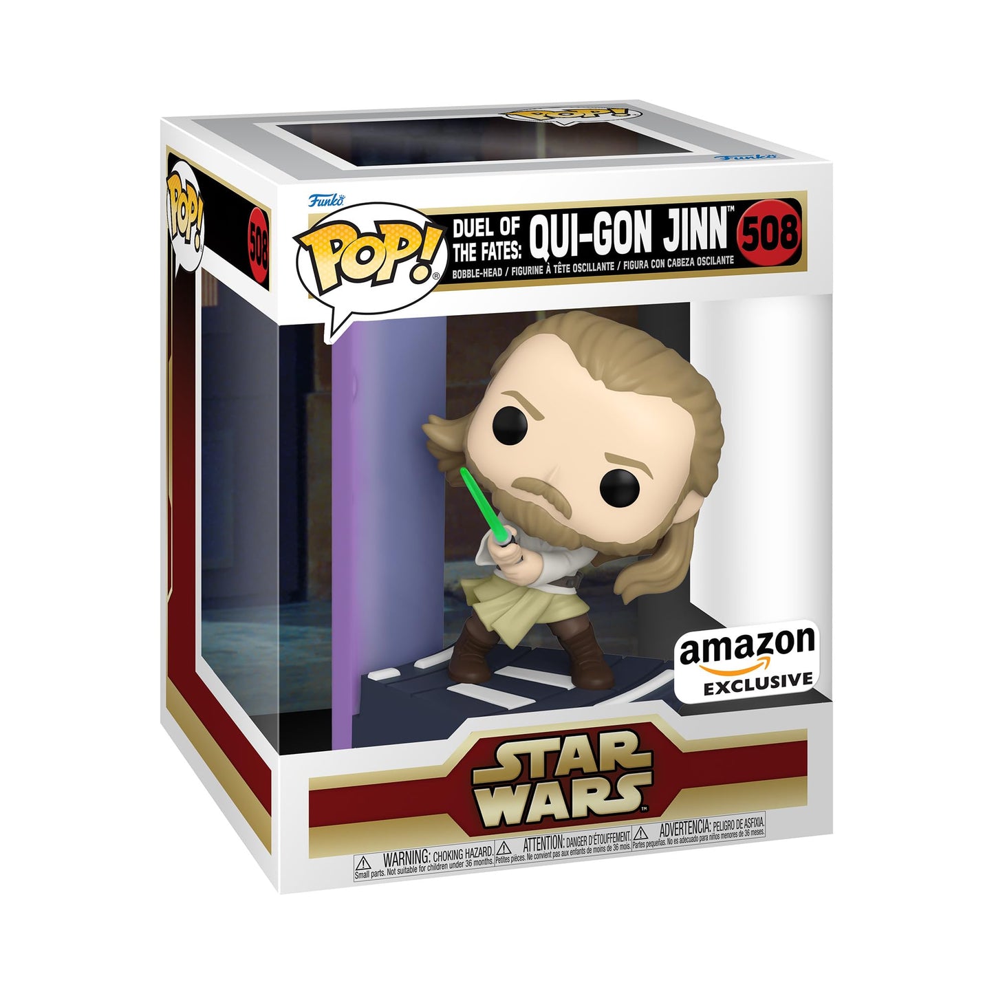 Funko Pop! Deluxe: Star Wars Duel of The Fates - Qui-Gon Jinn, Amazon Exclusive, Figure 3 of 3
