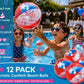 Fun Express Patriotic Confetti Beach Balls Bulk 12 Pack - Red White Blue Inflatable Pool Toys for 4th of July Party Decorations | Large 11 Inch Beach