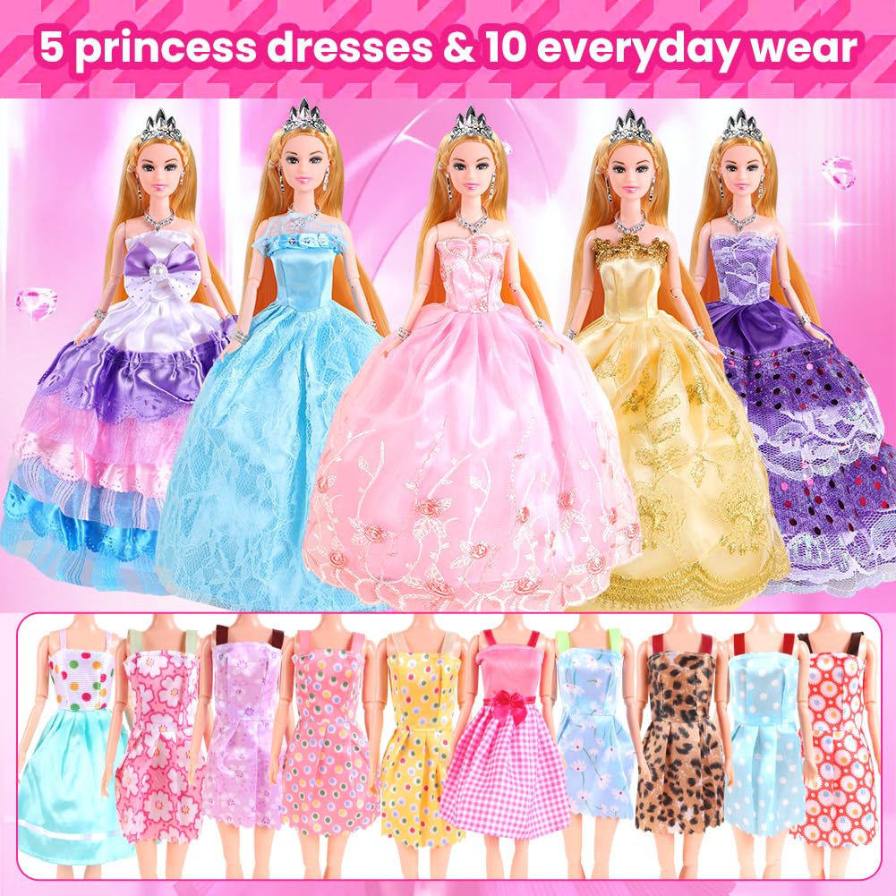 UCanaan Girl Doll and Closet Set with Doll Clothes and Accessories Items Including Fashion Dolls, Dressand Many Other Accessories (Refer Picture