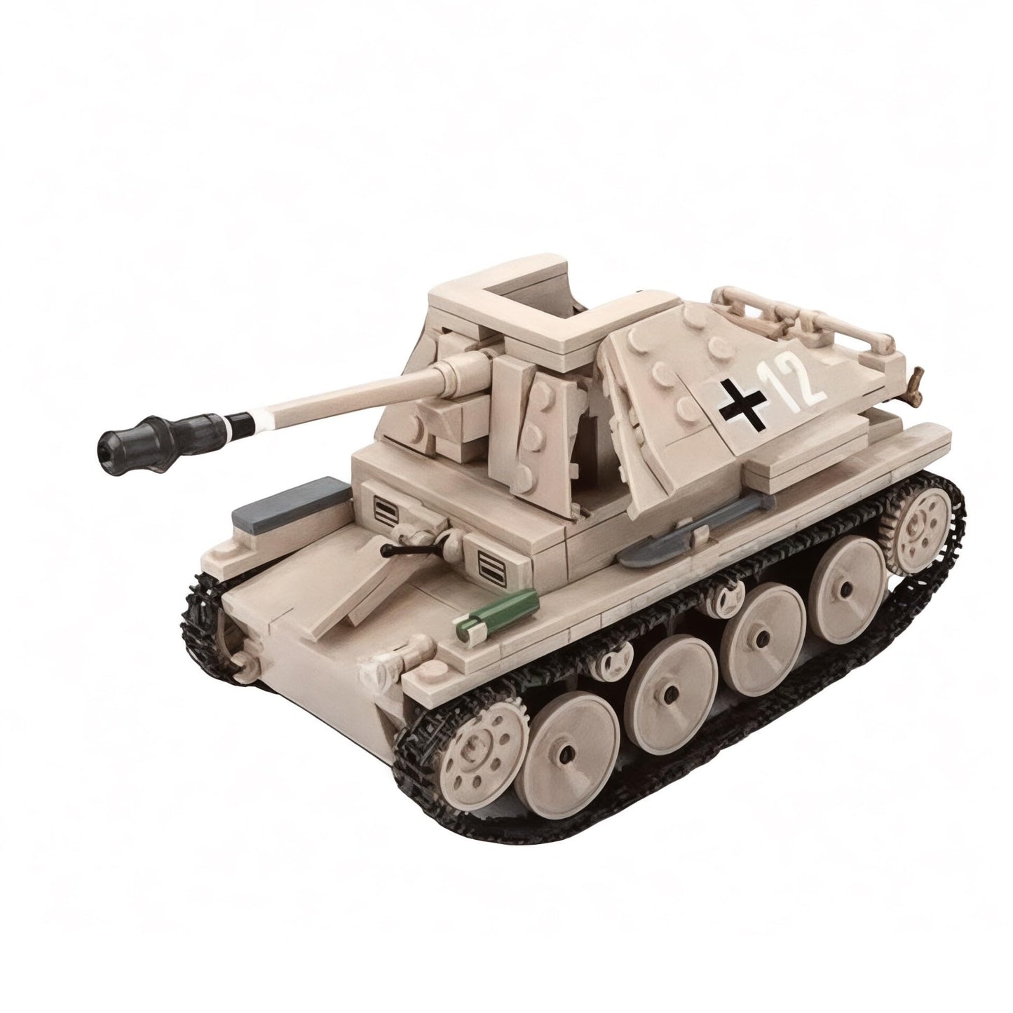 General Jim's WW2 German Marder III Tank Destroyer Building Set - 608 Piece Military Brick Model Kit - Compatible with Major Brands Building Levels