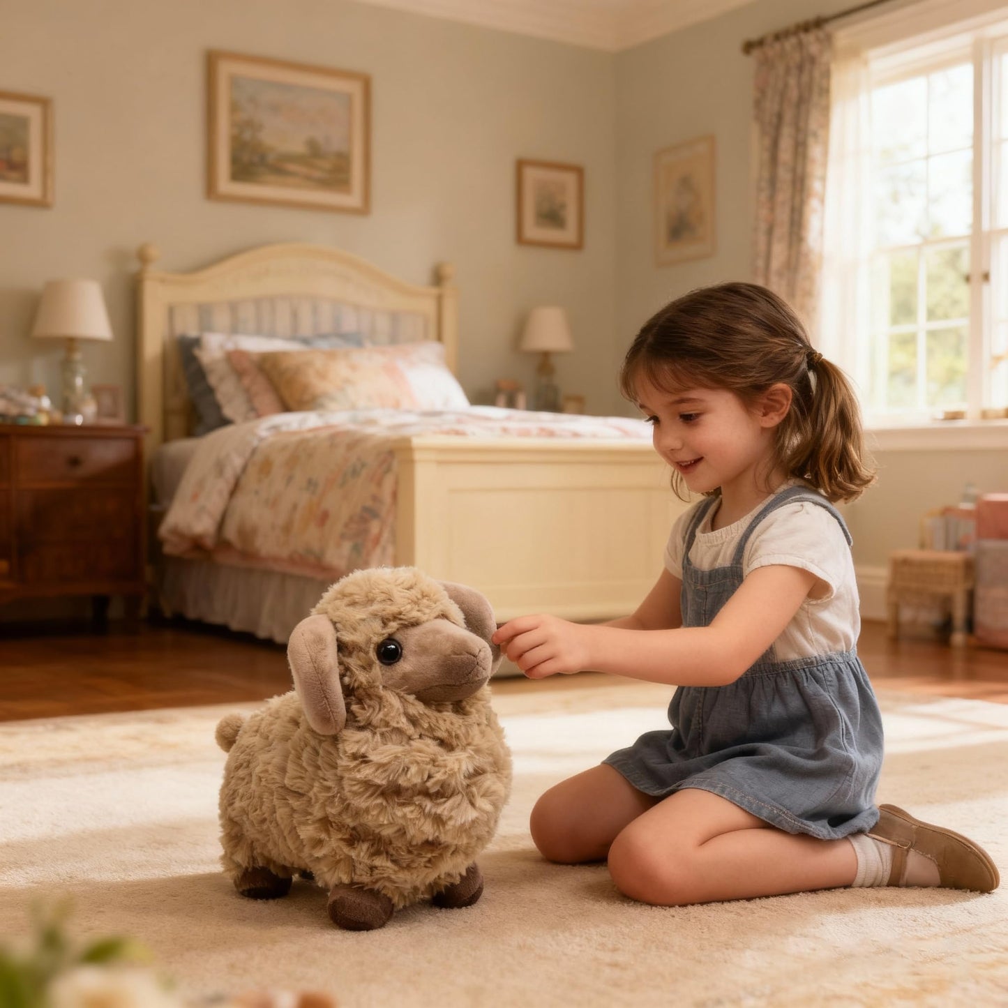 BABOLI Cuddly Sheep Stuffed Animal Adorable Fluffy Plush Sheep Toy Super Soft and Cute Lamb Doll Pretty Sweet Gifts for Kids Boys and Girls Present