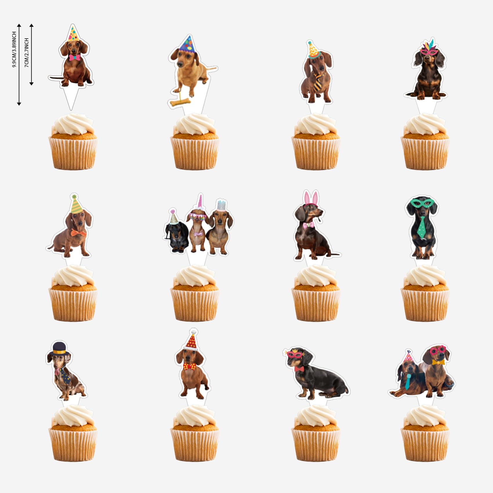 25 Dachshund Cake Toppers - Dachshund Dog Cake Decorations for Parties & Birthdays