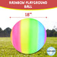 HOWBOUTDIS 18 inch Rainbow Playground Ball - Bouncy Durable Rubber - for Boys and Girls - Great Outdoor Fun - Perfect at the Beach, Park or Playground