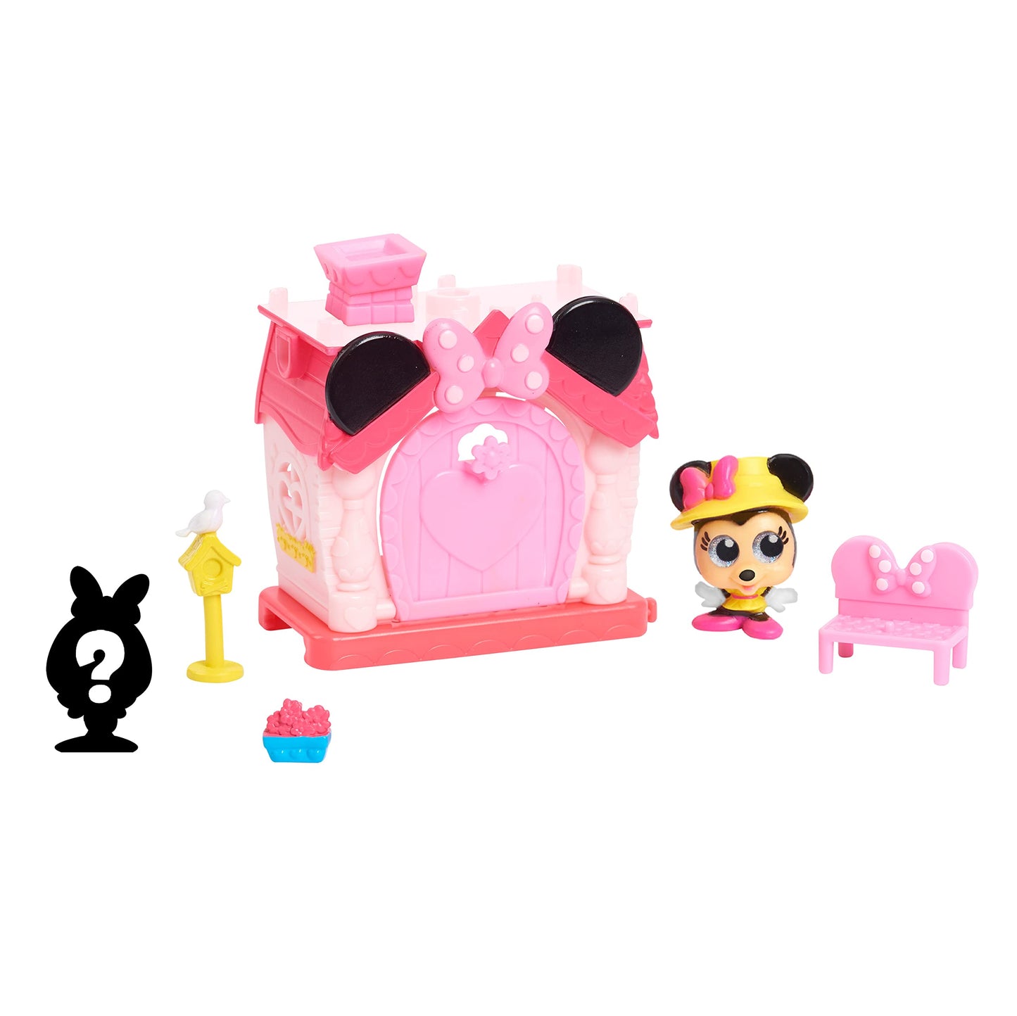 Disney Doorables Mini Playset Minnie Mouse’s Garden Cottage, Exclusive Minnie Mouse Collectible Figure, Kids Toys for Ages 5 Up by Just Play
