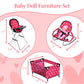 Mega Baby Doll Accessories Set, 3-1 Baby Doll Crib, Baby Doll High Chair & Bouncer Seat. 18 inch Doll Accessories with Doll Bed. 18" Dolls Furniture