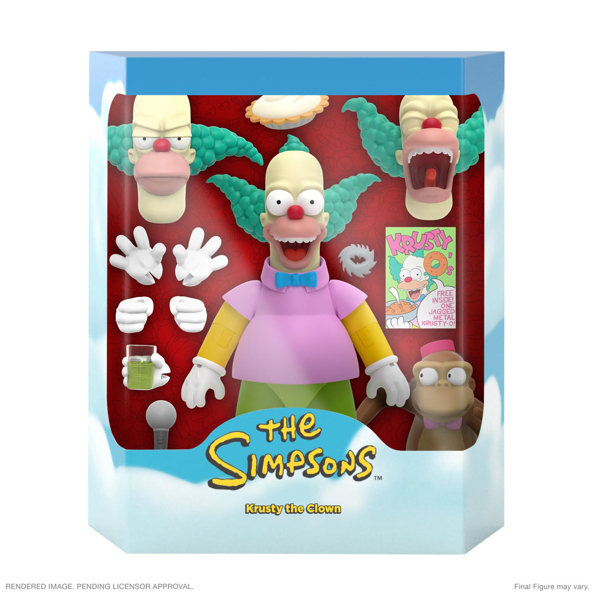 Super7 Ultimates The Simpsons Krusty the Clown - 7" The Simpsons Action Figure with Accessories Classic TV Show Collectibles and Retro Toys