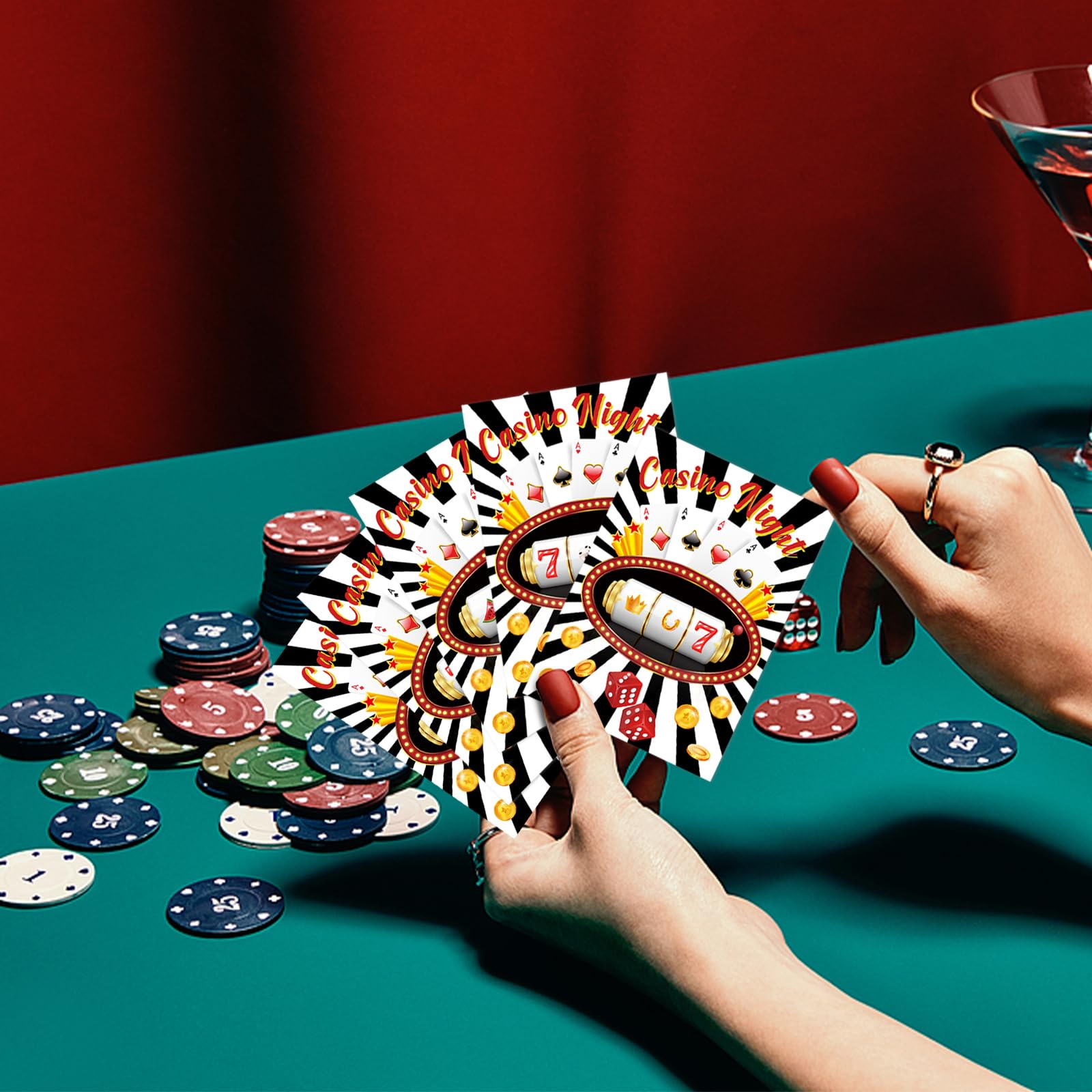 FIONUPI 150 Packs Casino Scratch Off Cards Casino Night Theme Party Game Gambling Slot Machine Party Favors Supplies