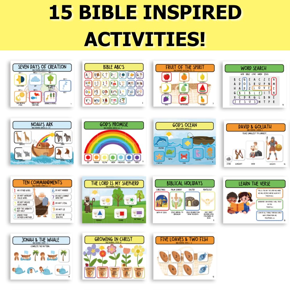 Bible Busy Book for Toddlers Ages 3 and Up - Montessori Sensory Toys Busy Board Homeschool Preschool Learning Activities - Gifts for 3 Year Old Boys