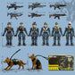 Army Men Action Figures, Toy Soldiers for Boys 6-8, Boys Toy Plastic Army Men Toys with 2 Dogs and 6 Weapons Toys for Boy Military Collectors