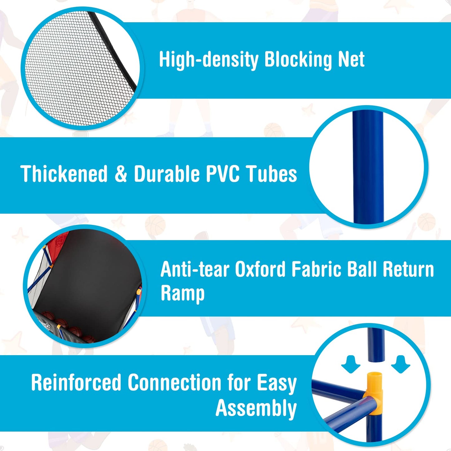Goplus Kids Basketball Arcade Game, Dual Shot Basketball Game for 2 Players with 4 Balls & Inflation Pump, Indoor Outdoor Sport Play Birthday Gift