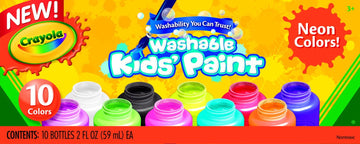 10-color Neon Washable Kids Paint (Set of 10)