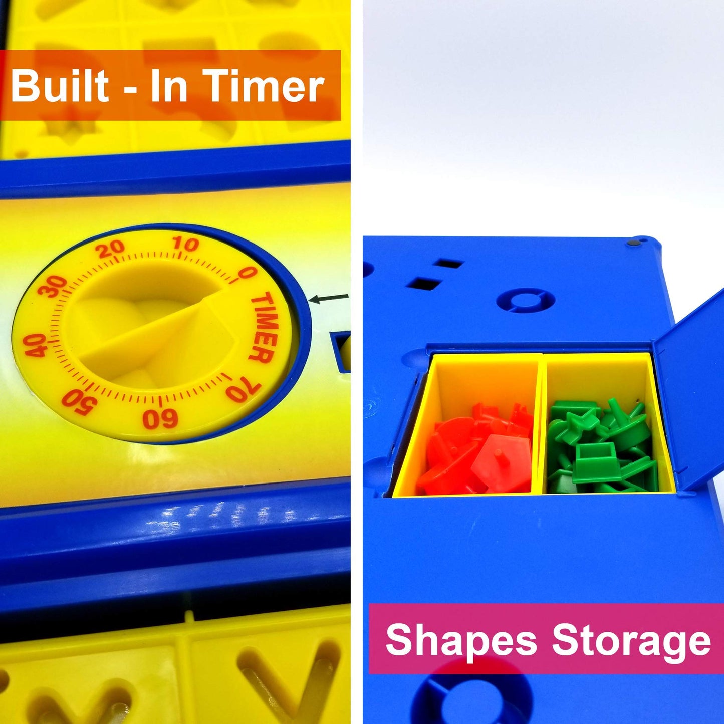 MUKIKIM Scramble - Shape Matching Family Board Game! Sorting Shapes Fast Before The Time is Up & Pieces Pop Out! Play Solo/with Friends. 12-Shape