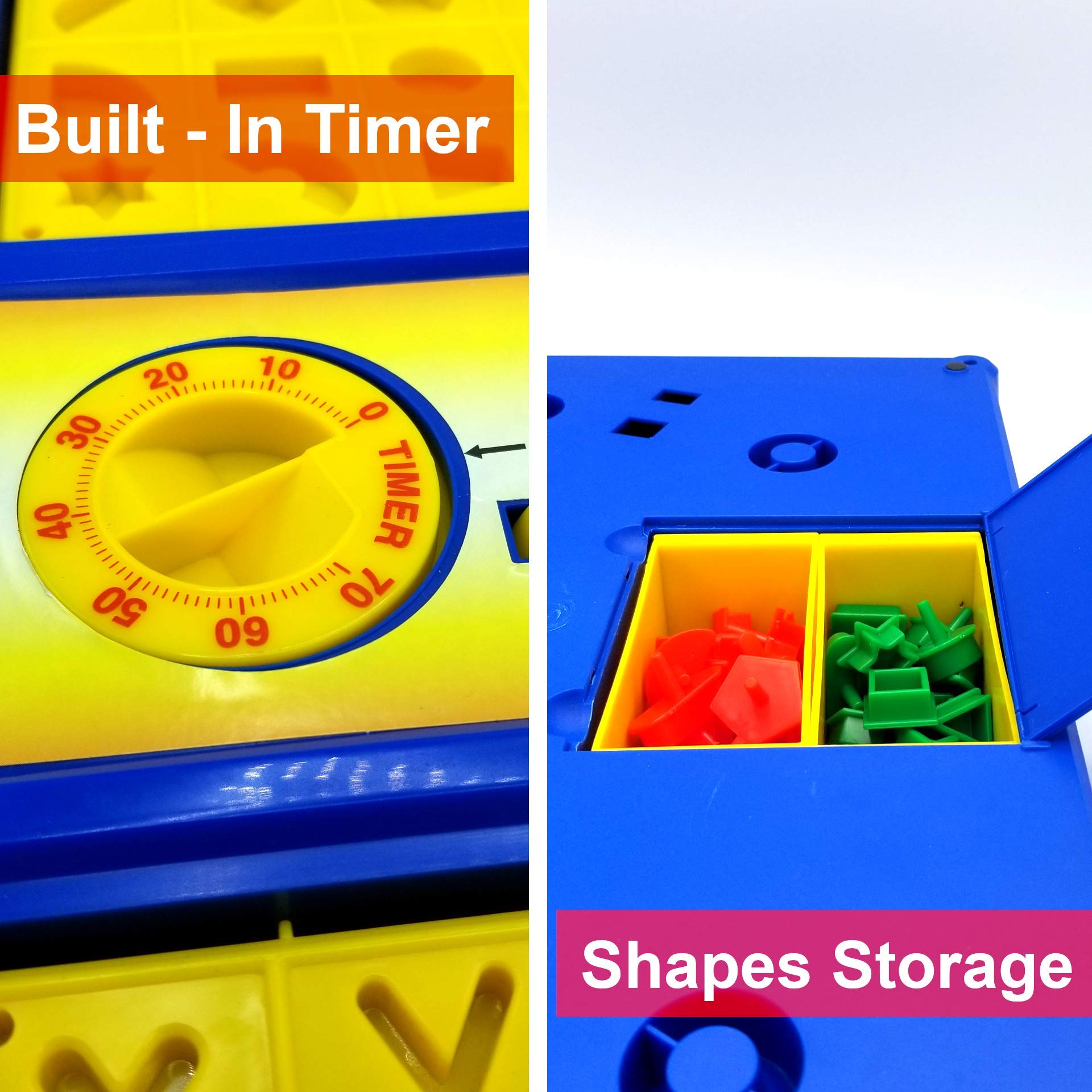 MUKIKIM Scramble - Shape Matching Family Board Game! Sorting Shapes Fast Before The Time is Up & Pieces Pop Out! Play Solo/with Friends. 12-Shape