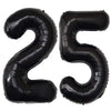 Jonhamwelbor 25 Number Balloons Black Big Giant Jumbo Number 25 Foil Mylar Balloons for 25th Birthday Party Supplies 25 Anniversary Events Decorations