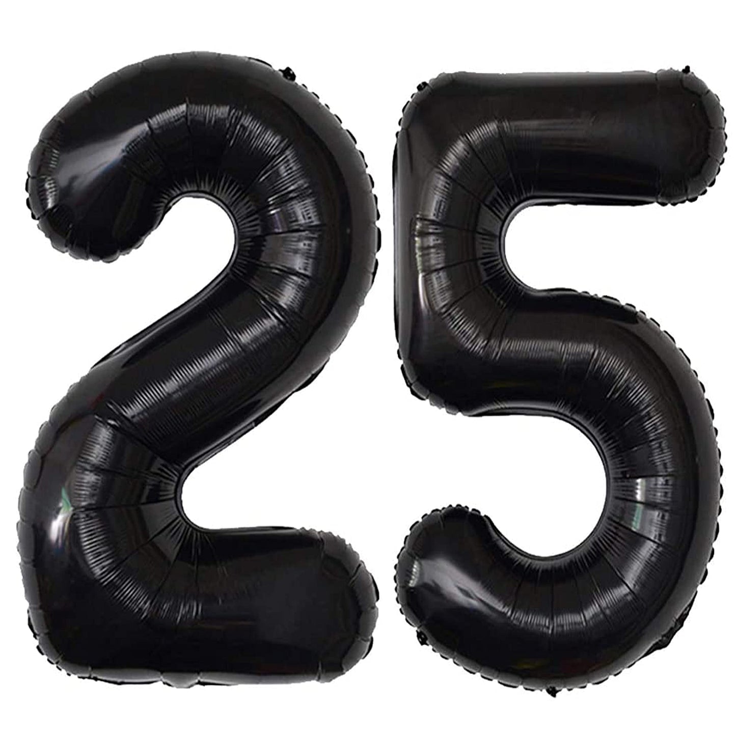 Jonhamwelbor 25 Number Balloons Black Big Giant Jumbo Number 25 Foil Mylar Balloons for 25th Birthday Party Supplies 25 Anniversary Events Decorations
