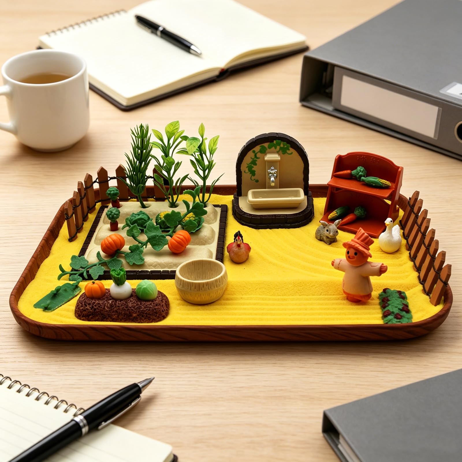 48 PCS Zen Garden for Desk, Mini Veggie Zen Sand Garden for Sandbox