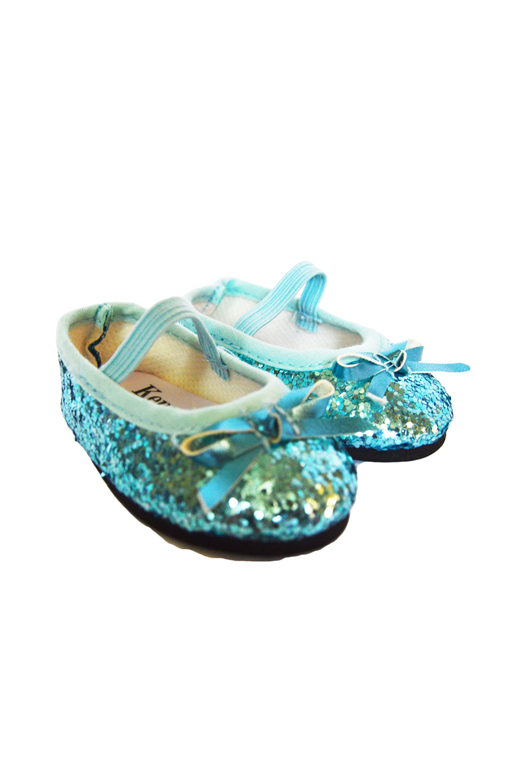 Blue Sparkle Flats Fits 18 Inch Girl Dolls- 18 Inch Doll Shoes