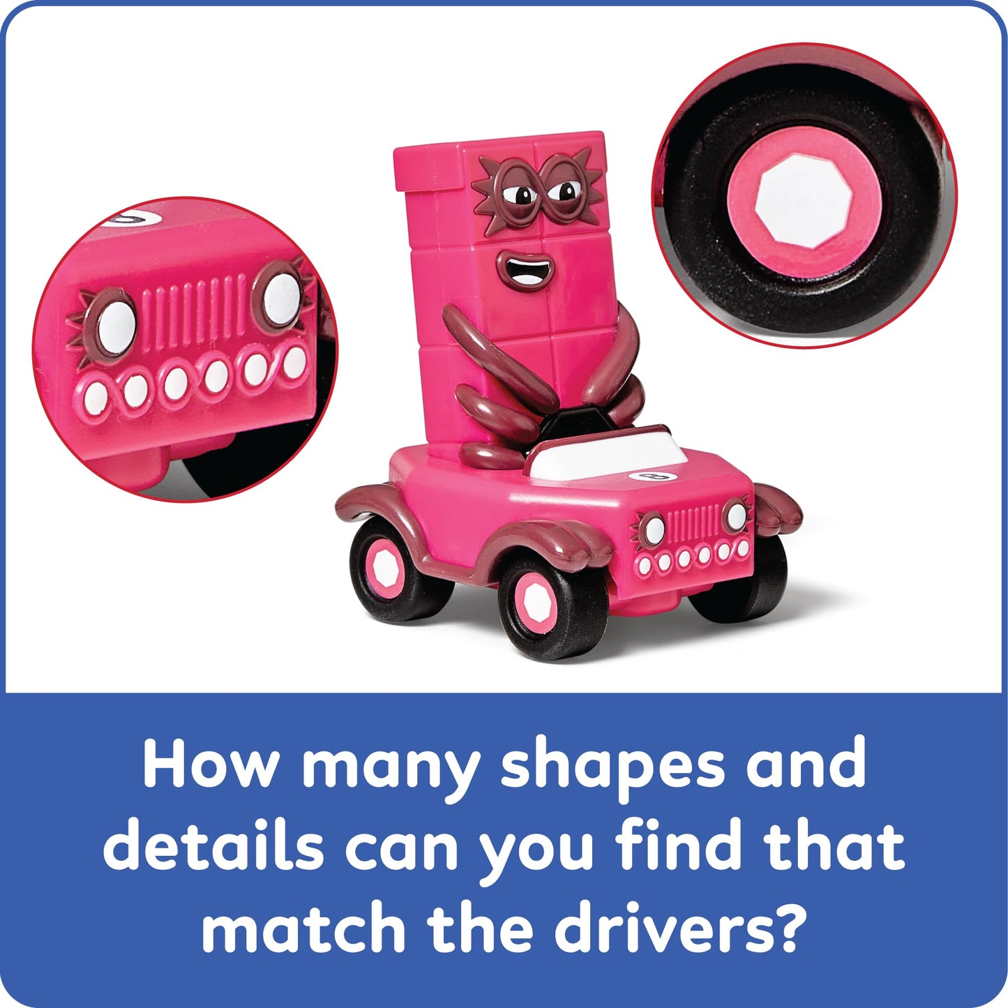 hand2mind Numberblocks Six to Ten Mini Vehicles, Race Car Toys, Preschool Math Counting Toys, Action Figure Set, Numbers for Toddlers, Small Figurines