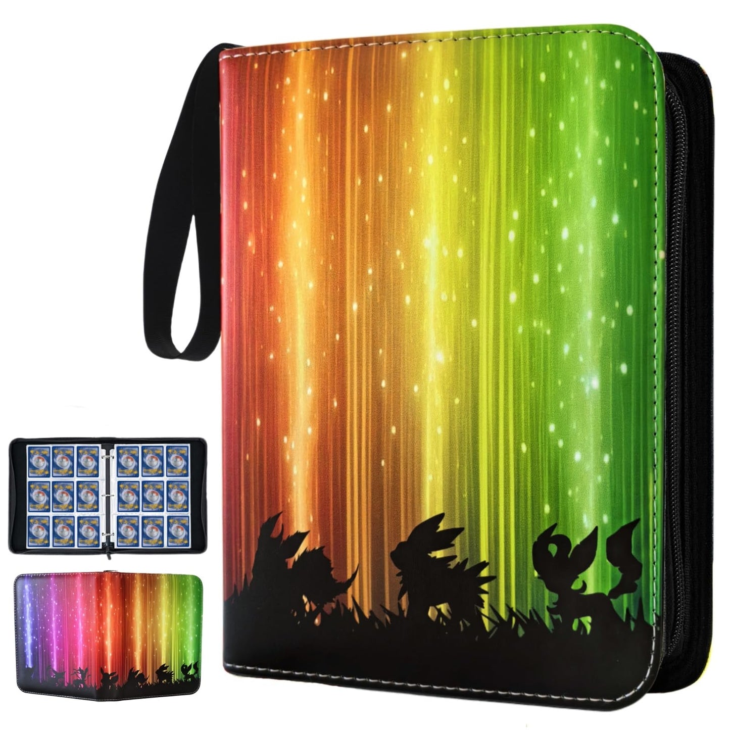 Card Binder 9 Pocket,900 Pockets Trading Card Binders Holder Collector Album Book with Zipper and 50 Removable Sleeves,Compatible with Game Sport