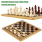 VAMSLOVE Wooden Chess Checkers Tic-Tac-Toe Game Set 11.5" x 11.5" Double-Sided 3 in 1 Board with 34 Chess Pieces - 2 Extra Queens - 24 Interlocking
