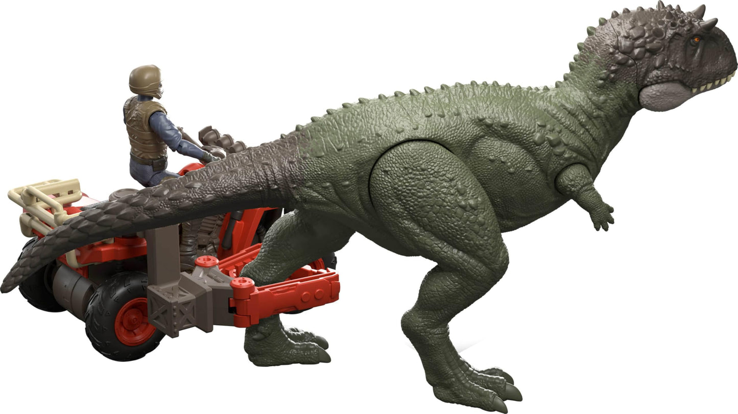 Mattel Jurassic World Pack with Vehicle, Human & Dinosaur Action Figure, Capture Claw ATV Pack, Catch & Launch Storytelling Features