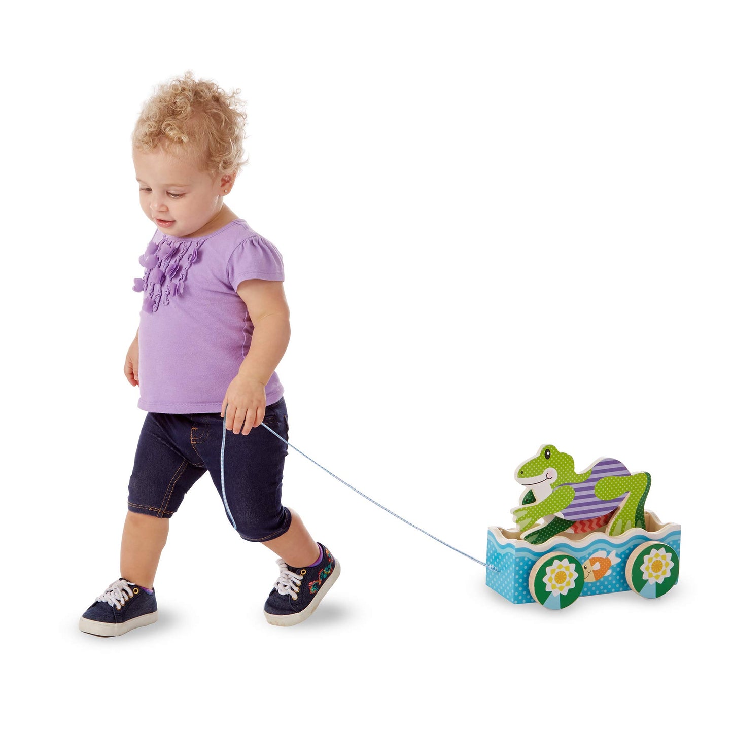 Melissa & Doug First Play Friendly Frogs Wooden Pull Toy 3615