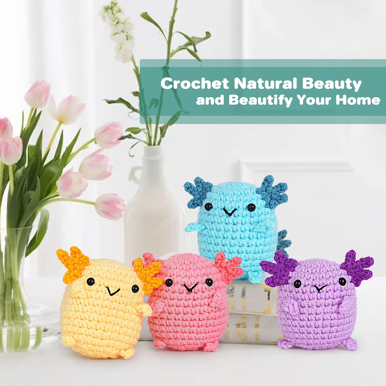 Crochetta Crochet Kit for Beginners, Crochet Starter Kit w Step-by-Step Video Tutorials, Beginner Crochet Kit for Adults Kids Women Men Complete Kit