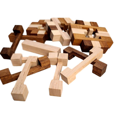Hercules Cube Wood Brain Teaser Puzzle -2-Tone