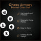 Chess Armory Pocket Chess Set - Portable Mini Chess Set for Adults and Youth - Mini Chess Board to Take Anywhere for an Unforgettable, Mind-Sharpening