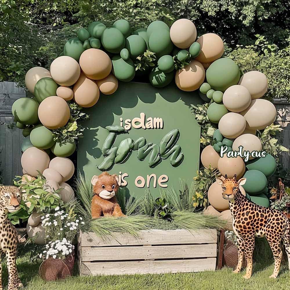 Sage Green Brown Balloon Arch Kit Double Stuffed Dusty Olive Green Tan White Sand Apricot Latex Balloon Garland for Neutral Baby Shower Safari