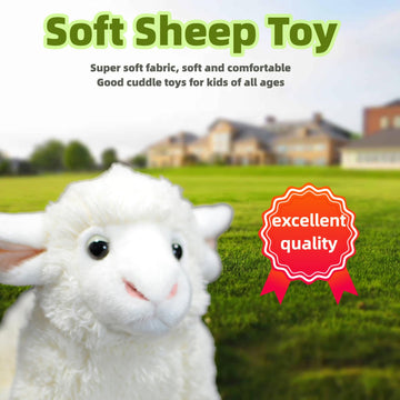FRANKIEZHOU Realistic Lamb Stuffed Animal-White 10.24",Lamb Plush Toy, Sheep Stuffed Animal,Soft Girl Toys,Gifts for Kids, Home Decor,Hugging Toy