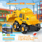 Toyjolka Toddler Remote Control Car with Flashing Light Wheels for 2 3 4 5 6 Year Old Boys Girls, USB Rechargeable Construction Excavator Toy