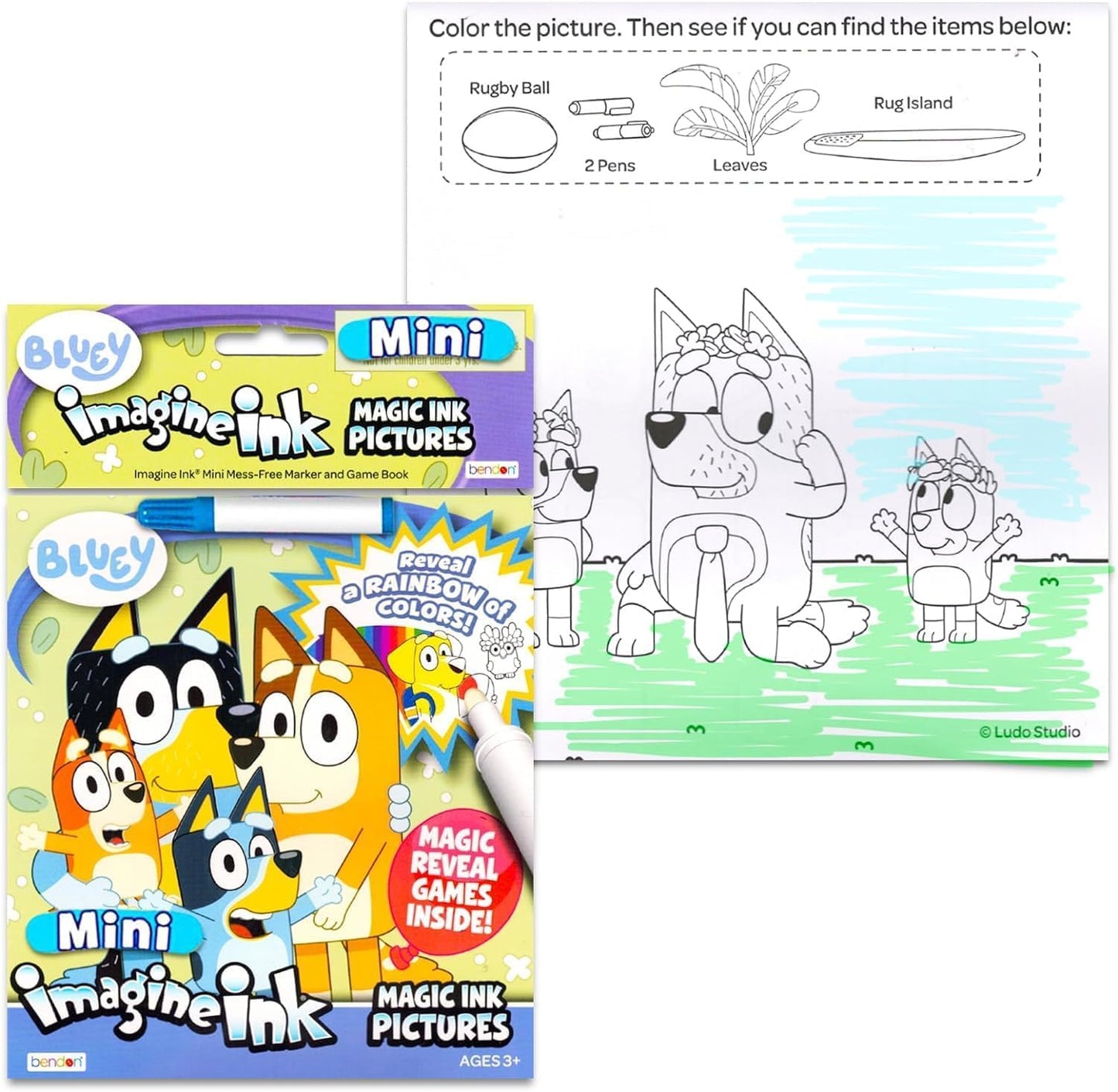 Bluey Sound Book for Toddlers - Activity Bundle with Interactive Learning Sound Book with Buttons Plus Coloring Pages, Stickers, Door Hanger | Bluey